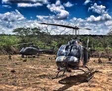 Helicóptero da PM do Paraná plantação que renderia três toneladas de maconha no Polígono da Maconha, no sertão nordestino