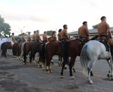 Regimento de Polícia Montada da PM celebra passagem de comando durante solenidade militar em Curitiba