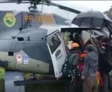 BPMOA faz resgate de homem que caiu no Salto dos Macacos, em Morretes (PR)
