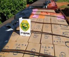 Caminhão carregado com 800 caixas de cigarros é apreendido pela PM em Tapira (PR)