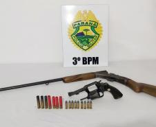 Ocorrências atendidas pela PM durante o fim de semana resultam em cinco armas de fogo aprendidas no Sudoeste paranaense