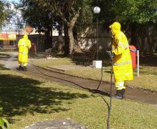 Polícia Militar presta apoio na desinfecção de unidades hospitalares que atendem casos de coronavírus no Paraná