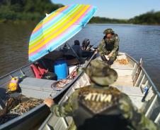 No Centro-Norte do estado, Polícia Ambiental apreende 147 quilos de peixe e redes de pesca
