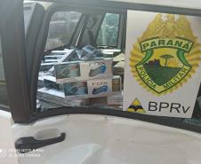 BPRv apreende cigarros contrabandeados do Paraguai em Entre Rios do Oeste