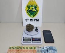 Em ações separadas, PM apreende mais de meio quilo de maconha e encaminha duas pessoas em Cianorte (PR)