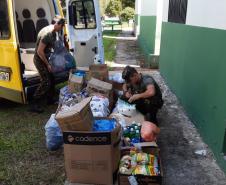 Batalhão da PM arrecada cestas básicas e produtos de higiene em Foz do Iguaçu (PR)