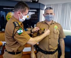 No BPTran, praças promovidos recebem as novas divisas do comandante da unidade