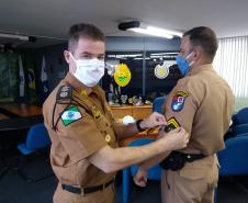 No BPTran, praças promovidos recebem as novas divisas do comandante da unidade