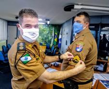No BPTran, praças promovidos recebem as novas divisas do comandante da unidade