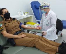 Batalhão da PM no Sudoeste do estado promove campanha de doação de sangue por conta do Maio Amarelo