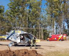 BPMOA faz resgate aeromédico de vítimas de acidente em Piraquara, na RMC