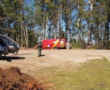 BPMOA faz resgate aeromédico de vítimas de acidente em Piraquara, na RMC