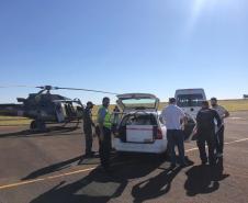 Aeronave do BPMOA percorre Interior do estado para distribuir vacinas contra a H1N1