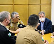 Comandante-Geral da PM recebe com Prefeito e Secretário de Esporte e Lazer de São José dos Pinhais em Curitiba
