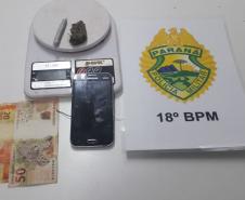 Em Nova América da Colina, Polícia Militar apreende sete tabletes de maconha