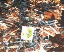 Em situações distintas, BPFron apreende mais de 45 mil maços de cigarros contrabandeados no Oeste do estado