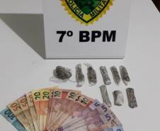 Em ações distintas, 7º Batalhão apreende arma de fogo e drogas no Noroeste do Paraná