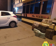 BPRv apreende 190 quilos de maconha e recupera carro roubado no Noroeste do estado