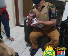 Policiais da 5ª Companhia salvam vida de bebê engasgado em Cianorte (PR)