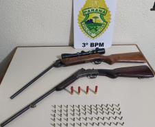 Em ações separadas, duas armas de fogo e drogas são apreendidas pela PM no Sudoeste do estado