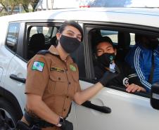 Colégio da PM arrecada 1,5 tonelada de alimentos em Drive Thru Solidário na Capital do estado