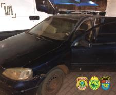 No Oeste do estado, BPFron apreende carro carregado com cigarros contrabandeados