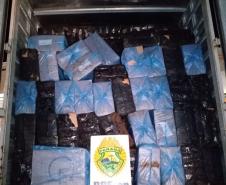 No Oeste do estado, BPFron apreende 40 mil pacotes de cigarros contrabandeados e recupera motocicleta furtada