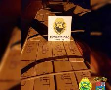 No Oeste do estado, PM apreende carga de cigarros contrabandeados avaliada em mais de 2,5 milhões