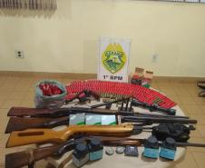PM cumpre 13 mandados de busca e apreensão contra caça ilegal e porte ilegal de arma de fogo nos Campos Gerais