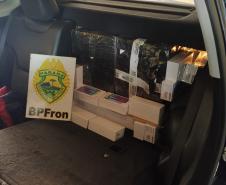Abordagens do BPFron terminam com 296 celulares contrabandeados apreendidos no Oeste do PR