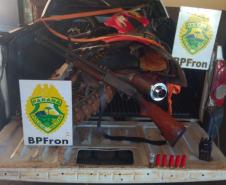 BPFron apreende dois veículos, arma de fogo e munições durante a Operação Hórus