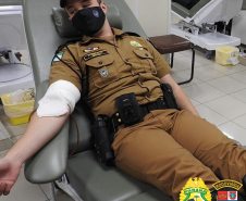 BPRv faz mobilização para doação de sangue em Curitiba em alusão aos 166 anos da PMPR