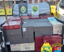 Vinhos contrabandeados são apreendidos pelo BPRv em Assis Chateaubriand (PR)