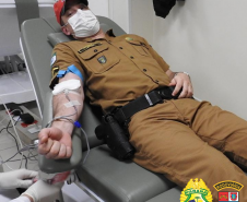 BPRv faz mobilização para doação de sangue em Curitiba em alusão aos 166 anos da PMPR