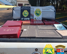 Vinhos contrabandeados são apreendidos pelo BPRv em Assis Chateaubriand (PR)