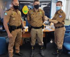 Praças do BPTran promovidos são recebidos pelo Comandante da unidade e do 1º Comando Regional da PM