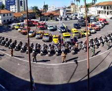 Inédito desfile motorizado da PM passa por cartões-postais da capital em alusão aos 166 anos da Corporação