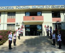 No aniversário de 166 anos da PM, novas viaturas e formatura de soldados marcam solenidade na APMG, em São José dos Pinhais (PR)