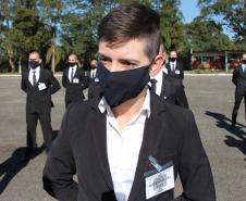 Alunos do 1º ano do CFO recebem as boas vindas do Comandante-Geral da Corporação na APMG, em São José dos Pinhais (PR)