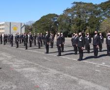 Alunos do 1º ano do CFO recebem as boas vindas do Comandante-Geral da Corporação na APMG, em São José dos Pinhais (PR)