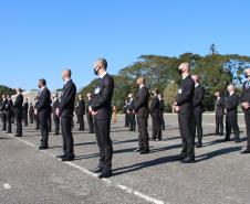 Alunos do 1º ano do CFO recebem as boas vindas do Comandante-Geral da Corporação na APMG, em São José dos Pinhais (PR)