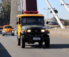Inédito desfile motorizado da PM passa por cartões-postais da capital em alusão aos 166 anos da Corporação