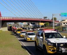 Inédito desfile motorizado da PM passa por cartões-postais da capital em alusão aos 166 anos da Corporação