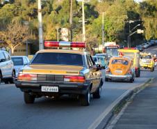 Inédito desfile motorizado da PM passa por cartões-postais da capital em alusão aos 166 anos da Corporação