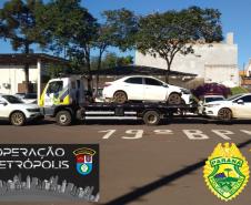 Seis carros são recuperados e outro carregado com cigarros é apreendido pela PM durante a Operação Metrópolis