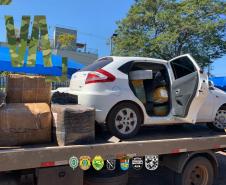 Ação integrada da Operação Hórus descobre depósito de contrabando e mercadorias e veículos avaliados em R$ 1,5 milhão em Guaíra (PR)