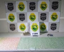 Em Maringá (PR), PM apreende quase 12 quilos de haxixe e 1,5 mil comprimidos de ecstasy