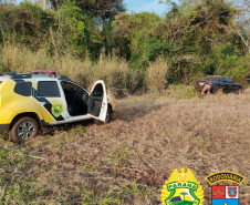 BPRv apreende carro preparado para o transporte de contrabando no Oeste do estado
