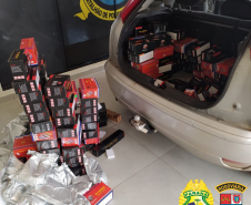 Carro com R$ 20 mil em contrabando é apreendido pelo BPRv em Iporã (PR)