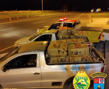 BPRv apreende dois carros carregados com 45 mil maços de cigarros contrabandeados no Noroeste do estado